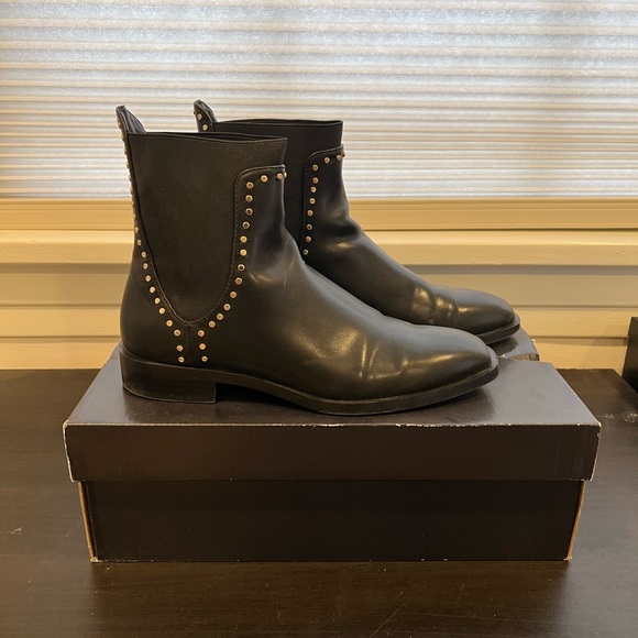 ZARA Black Studded Chelsea Boots - Picture 3 of 5